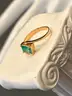 16K Gold Ring with Emerald, size 6 1/2