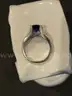 10K White Gold Lab Created Sapphire Ring 1/10 CT T.W. Diamonds. Size 6 3/4