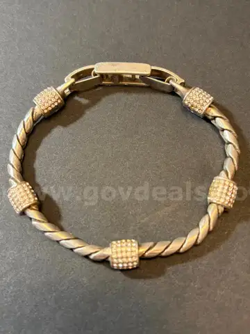 Brighton Silver Plated Meridian Bracelet. 8 in, with clear stones.