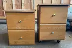 3 wooden 2 drawer file cabinets
