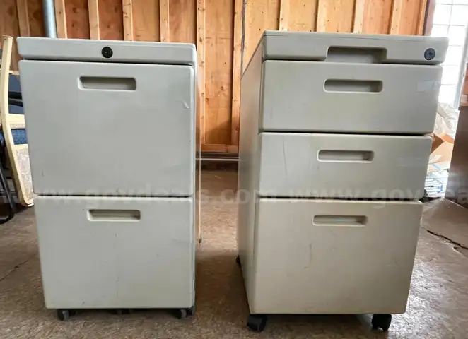 1 2 drawer cabinet and 1 3 drawer cabinet