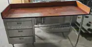 3-Drawer Wood Fiber Top Baker&#x27;s Table with Stainless Steel Base