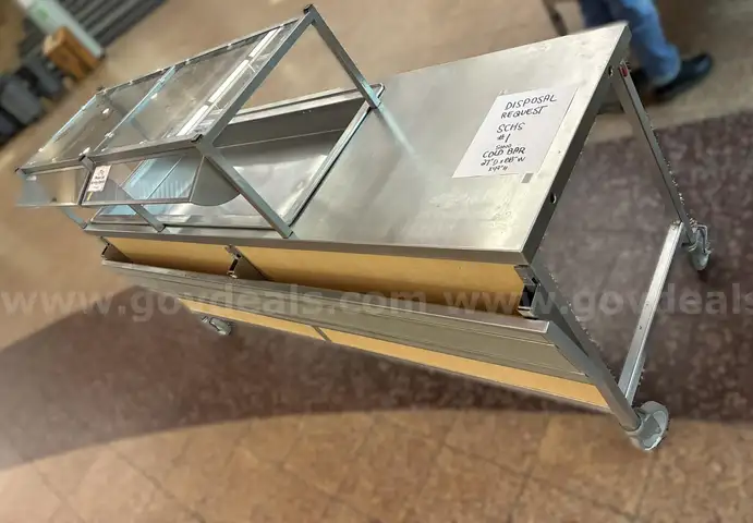 Refrigerated Cold Serving Bar with Sneeze Guard & Drop-Down Shelf