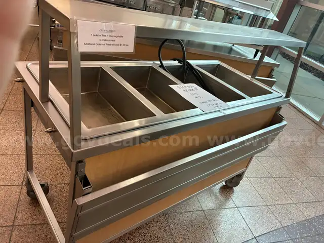 4-Well Hot Serving Bar with Drop-Down Shelf