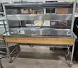 2-Shelf Heated Holding Cabinet mounted to Table with Drop-Down Shelf