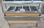 4-Well Hot Serving Bar with Sneeze Guard and Drop-Down Shelf