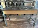 4-Well Hot Serving Bar with Sneeze Guard and Drop-Down Shelf