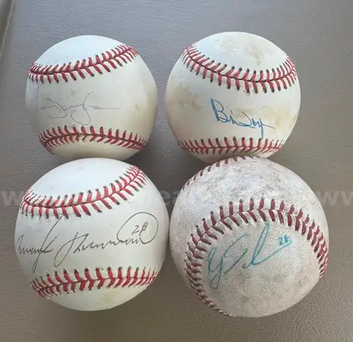 Lot of 4 Vintage signed autographed Baseballs