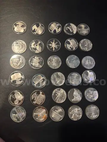 Lot of 30 Sterling Silver Postmasters of America Commemorative Medals