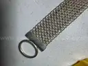 Sterling Silver 925 Wide Mesh Chainmail Choker Necklace Toggle Clasp