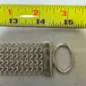 Sterling Silver 925 Wide Mesh Chainmail Choker Necklace Toggle Clasp