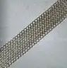 Sterling Silver 925 Wide Mesh Chainmail Choker Necklace Toggle Clasp