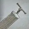 Sterling Silver 925 Wide Mesh Chainmail Choker Necklace Toggle Clasp