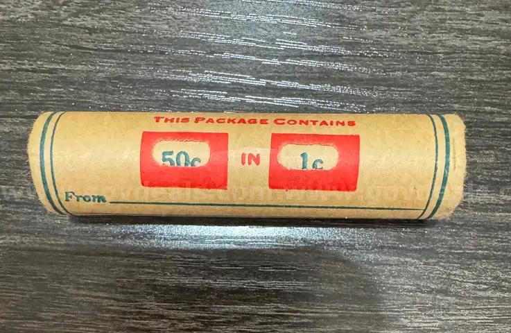 Vintage Coin Roll unopened 1937D  and 1910P CENT Showing On Ends currency FREE SHIPPING