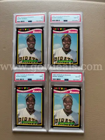 Lot of 4- 1987 Toys R Us Rookies #13 Barry Bonds FREE SHIPPING !!