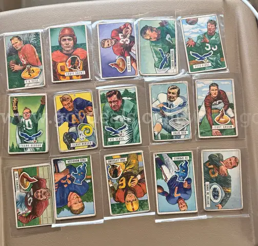 Vintage 1951 Bowman Football Card Lot – Hall of Famers