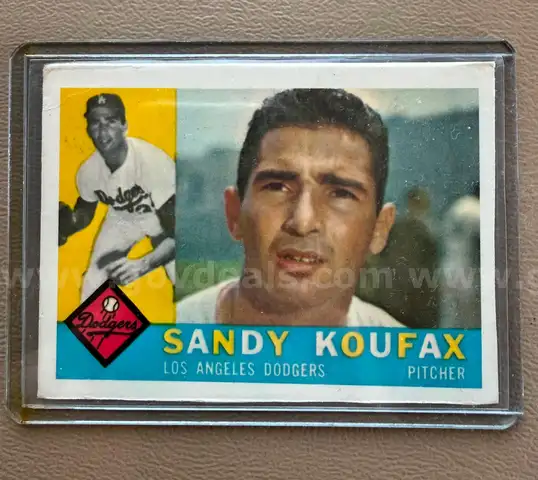 Collectible Vintage Sandy Koufax Topps Baseball Card – Los Angeles Dodgers (#343) FREE SHIPPING !!