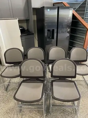 18 Gray/Black Stackable Chairs