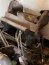 Lockers, 3 each Metal Desks, 7 Cabinets, 1 John Deer Tractor (small) Old Tractor attachments