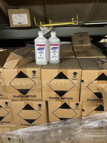 Sanitizer -Approximately (420) 16oz Bottles, (136) Gallons and 25 Boxes - 12 Bottles per case