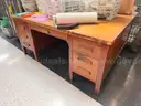 BEAUTIFUL, VINTAGE, &#x22;DOUBLE-SIDED&#x22; WOODEN DESK