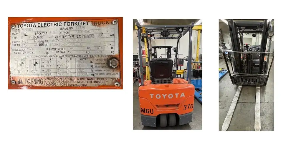 TOYOTA FORKIFT - in working condition when removed from service