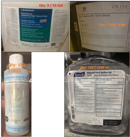 Over 285 Gallons of 70% - 99% Commercial Grade Hand Sanitizers / iso-Propanol Tech Grade