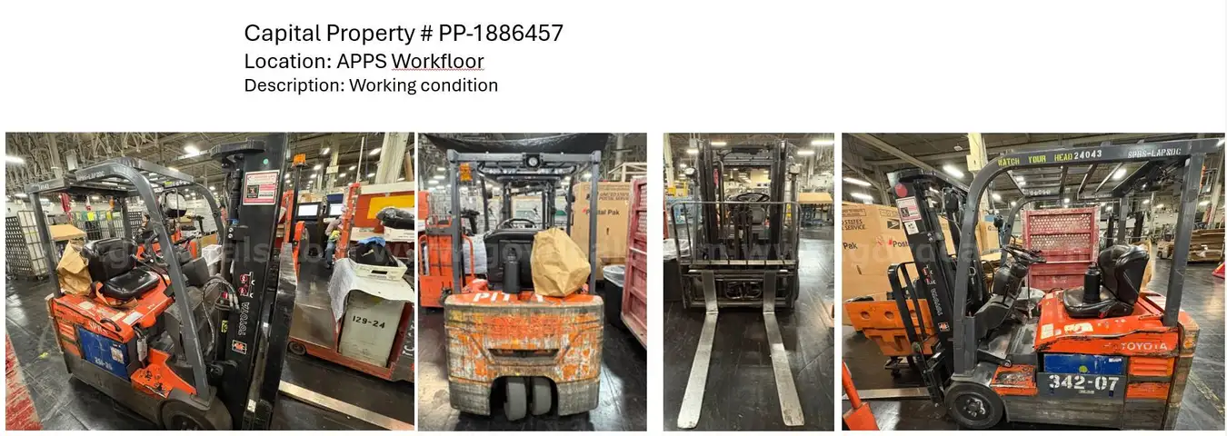 TOYOTA FORKLIFT - working when removed from service