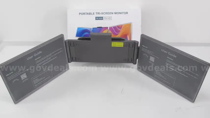 (1)14in portable tri-screen monitor w/carrying case