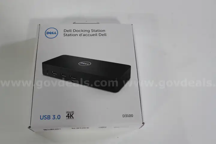 Lot of (12) Dell D3100 USB 3.0 Ultra HD 4K Docking Stations *New In Box*