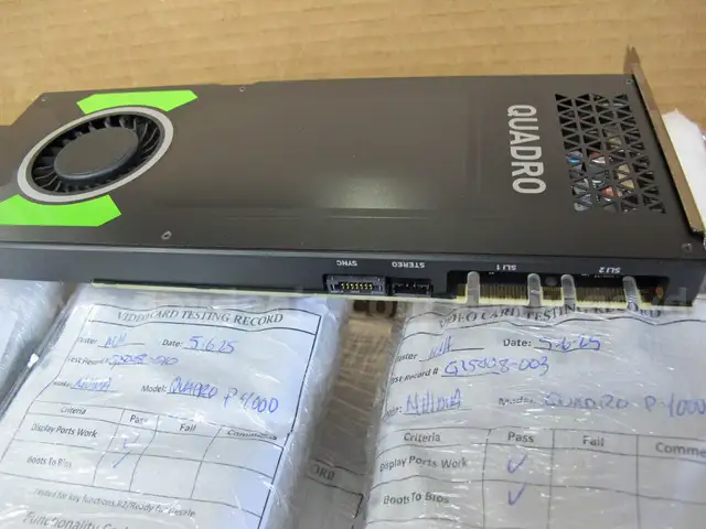 Lot of (74)Nvidia Quadro P4000 Graphic Cards Tested
