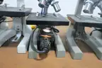 LOT OF (5) FISHER SCIENTIFIC MICROSCOPES- TESTED!