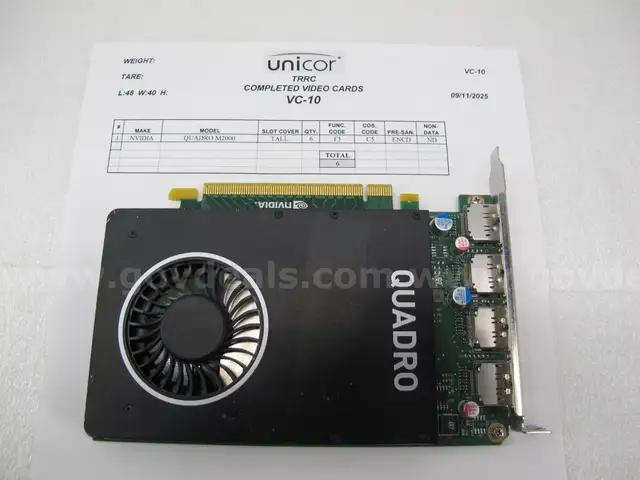 (6) NVIDIA QUADRO M2000 VIDEO CARDS