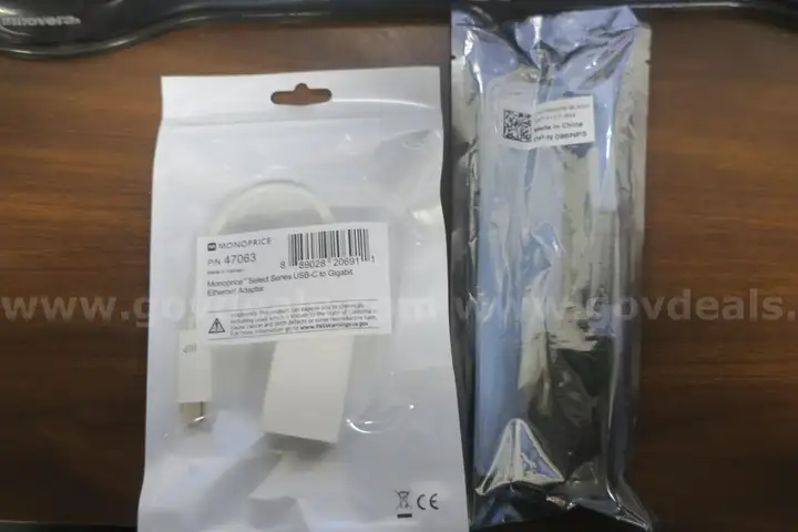 LOT OF (61) ASSORTED DELL/MONOPRICE CABLES- NEW IN BOX!