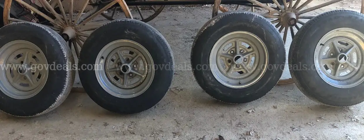 LOT of 4 Tires &#x26; Wheels  - From Landscape Trailer - ST205/75R15