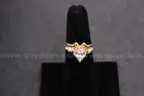 Gold Colored Ring with Multiple Clear Stones