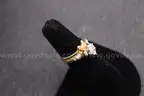 Gold Colored Ring with Multiple Clear Stones