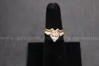 Gold Colored Ring with Multiple Clear Stones