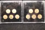 Lot of (2)- &#x22;United States Gold Vault&#x22; $5 Solid Gold American Eagle coins in frame (five coins in each)