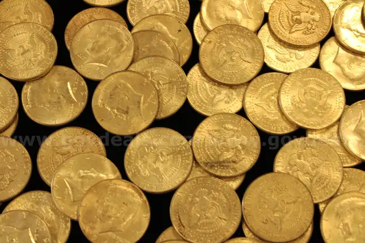 208- 1964 Kennedy Half Dollars; 55- (1965-1969) Kennedy Half Dollars