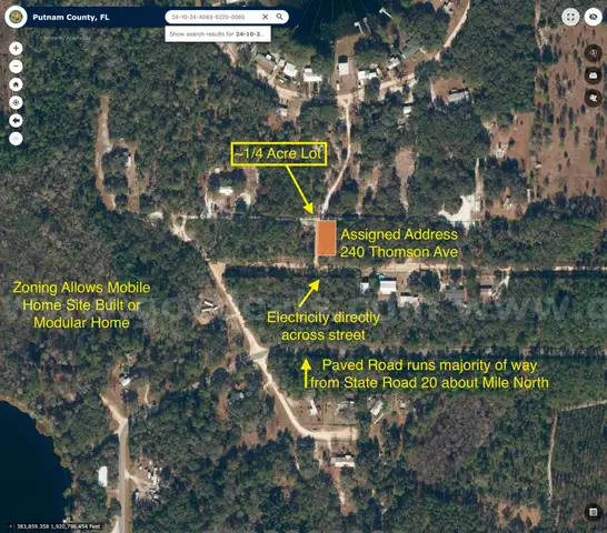 1/4 Acre Putnam County Florida No Reserve