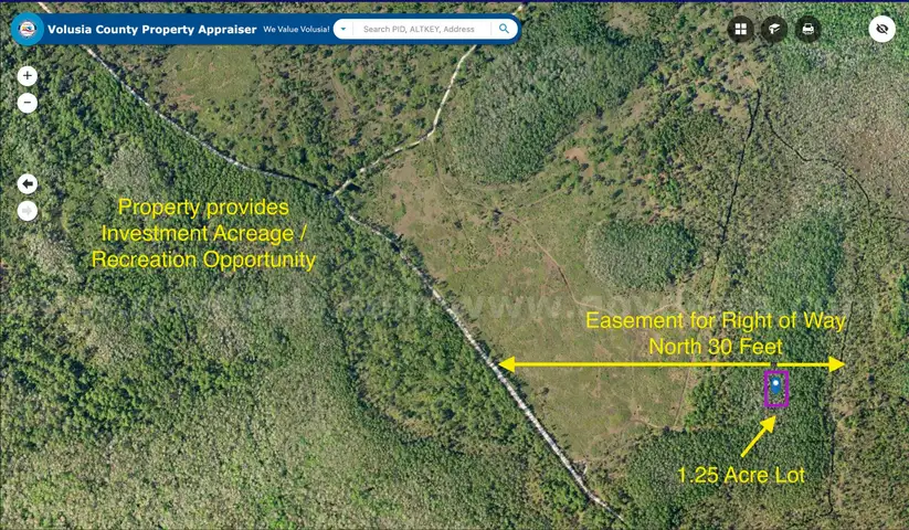 1.25 Acre Volusia County Florida No Reserve!