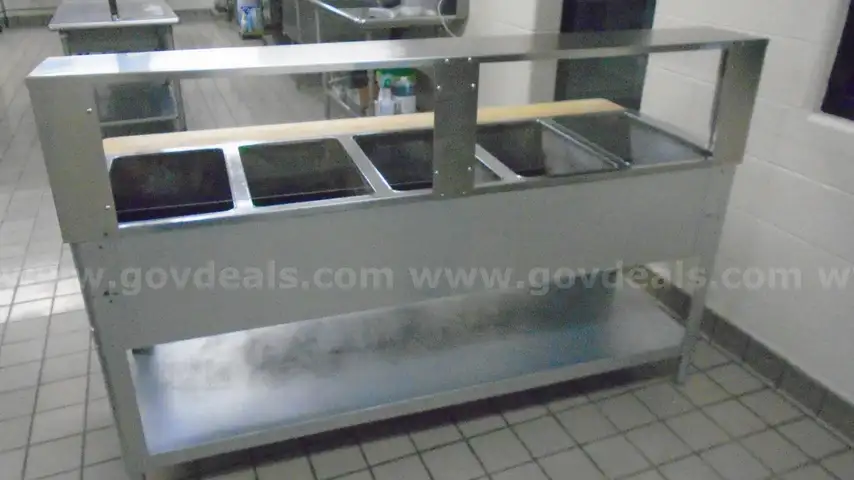 Aerohot Stainless Steel Kitchen Warming Table 5 Burner, No Pans