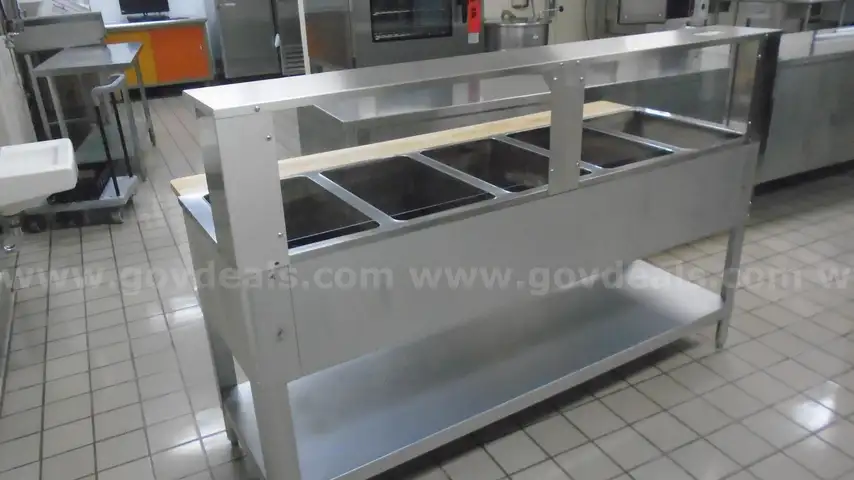 Aerohot Stainless Steel Kitchen Warming Table 5 Burner, No Pans
