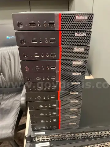 Lot of 11 Lenovo Think Centre AMD Ryzen Pro M715q and Intel Core i3 M700 PCs