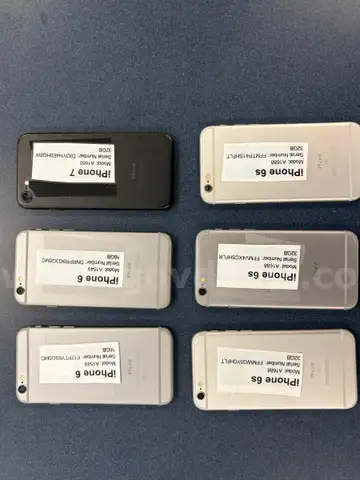 Lot of six (6) iPhones + broken electronics