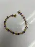 Amethyst &#x26; Diamond Bangle Bracelet  10K