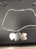 10k White Gold Tennis Necklace with 10k white gold pendant