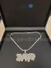 10k White Gold Tennis Necklace with 10k white gold pendant