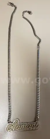 Gent&#x27;s 10k White Gold Necklace with Pendant